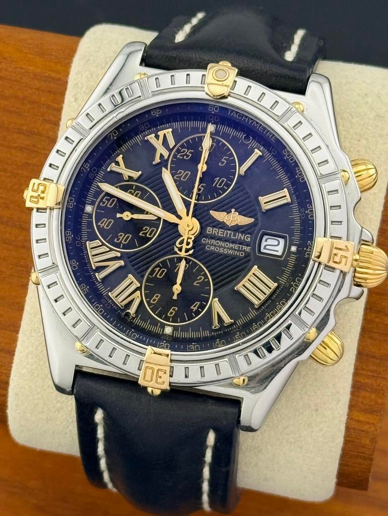 Breitling Crosswind 43 B13355 Zwart, Ophalen of Verzenden, Zo goed als nieuw, Leer, Breitling