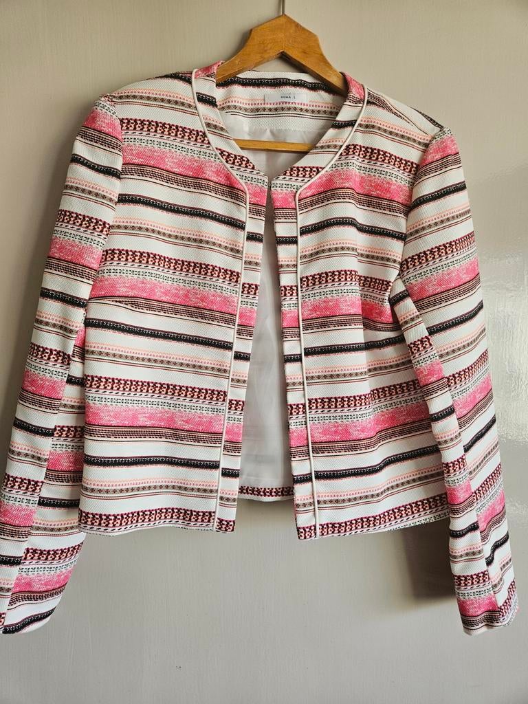 Hema jasje met strepen, Kleding | Dames, Wit, Maat 42/44 (L), Ophalen of Verzenden, Zo goed als nieuw