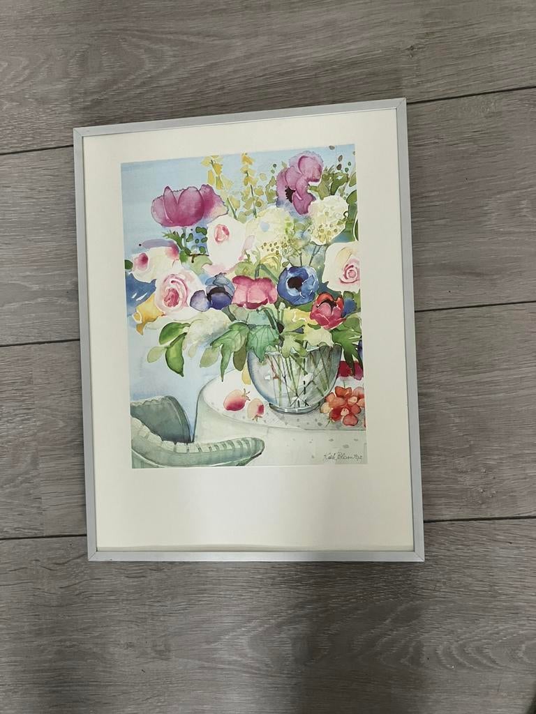 aquarel van Kiek Blom 30x40 incl.lijst zie omschrijving, Ophalen of Verzenden, Minder dan 50 cm, Schilderij