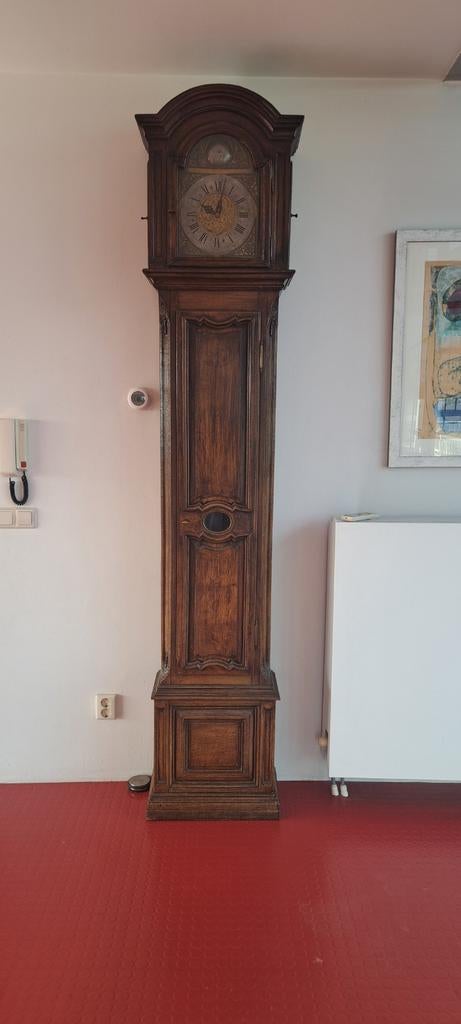 Antieke staande klok, eikenhout, met slinger, Ophalen