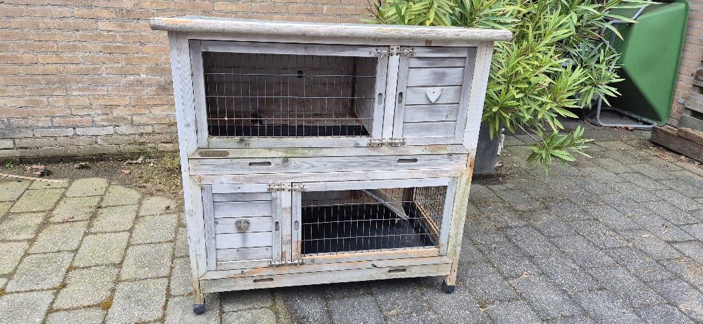konijnenhok, Dieren en Toebehoren, Knaagdieren en Konijnen | Hokken en Kooien, Ophalen, Gebruikt, 90 cm of meer, Hok
