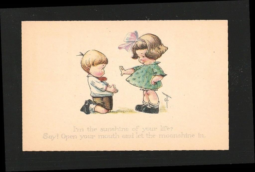 Ansicht 2 kinderen spelen D11-10, Verzenden, 1920 tot 1940, Ongelopen, Kinderen