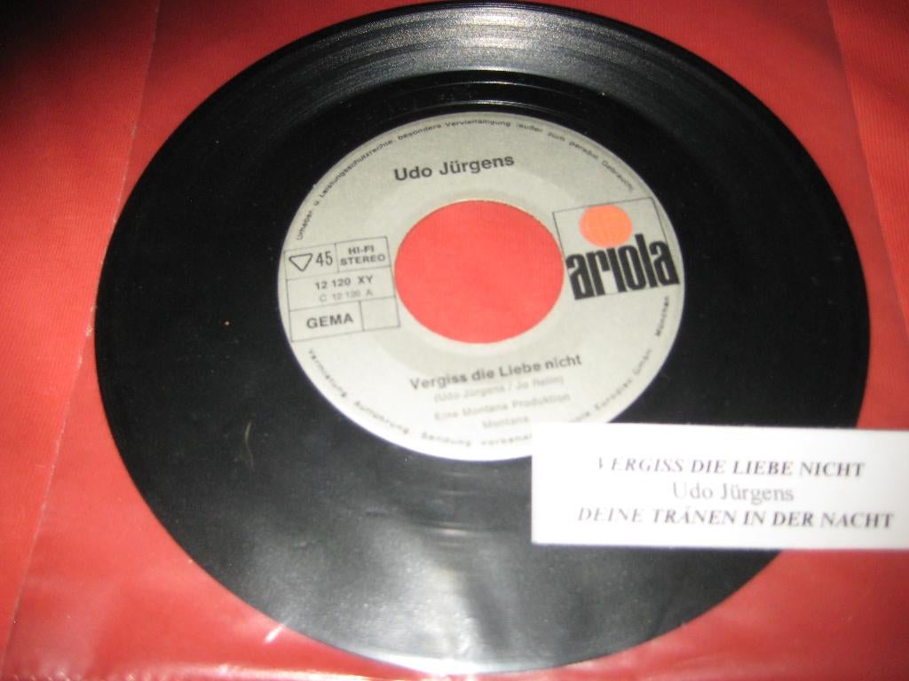 Udo Jürgens: Vergiss die Liebe nicht, Cd's en Dvd's, Vinyl Singles, Ophalen of Verzenden, Zo goed als nieuw, Pop, Single