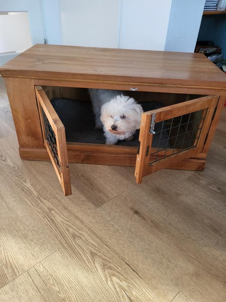 Teakhout hondenbench bench, Dieren en Toebehoren, Ophalen, Zo goed als nieuw