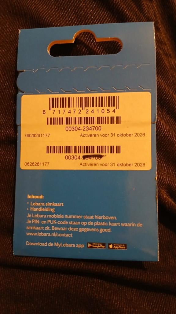 Lebara Simkaart 0626261177 top nummer Gratis Verzending!!, Verzenden, Nieuw, KPN, Simkaart