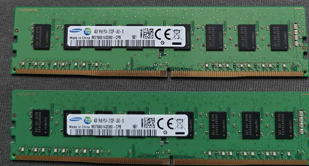 2x 4gb ddr4 ram, Computers en Software, RAM geheugen, DDR4, Ophalen of Verzenden, Zo goed als nieuw, Desktop
