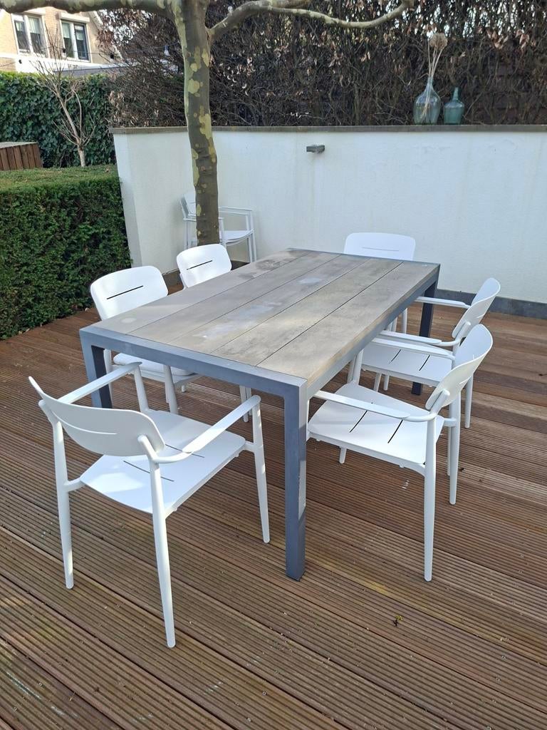 Bois Le Duc tuintafel - Gebruikt, Tuin en Terras, Tuintafels, Gebruikt, Rechthoekig, Metaal, Ophalen