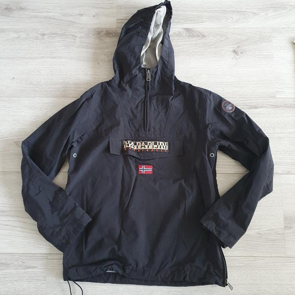 Napapijri voorjaar/najaarsjas zwart maat maat 162, Ophalen of Verzenden, Zo goed als nieuw, Jongen of Meisje, Jas