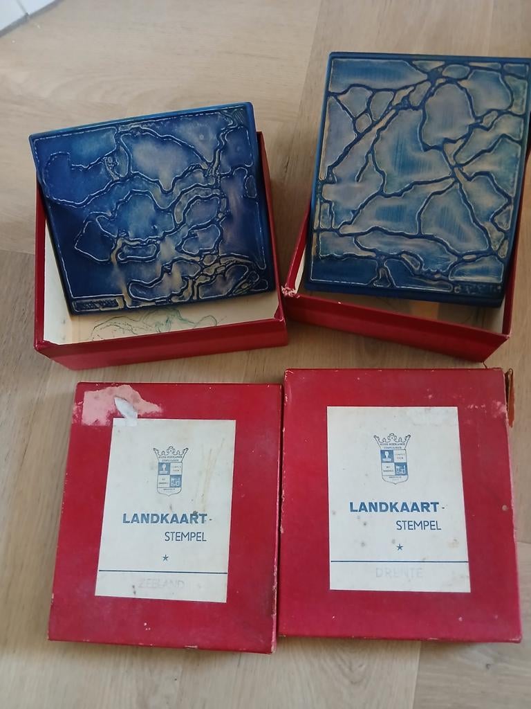 Vintage Landkaart Stempels Drente & Zeeland, Verzenden, Gebruikt, Overige typen