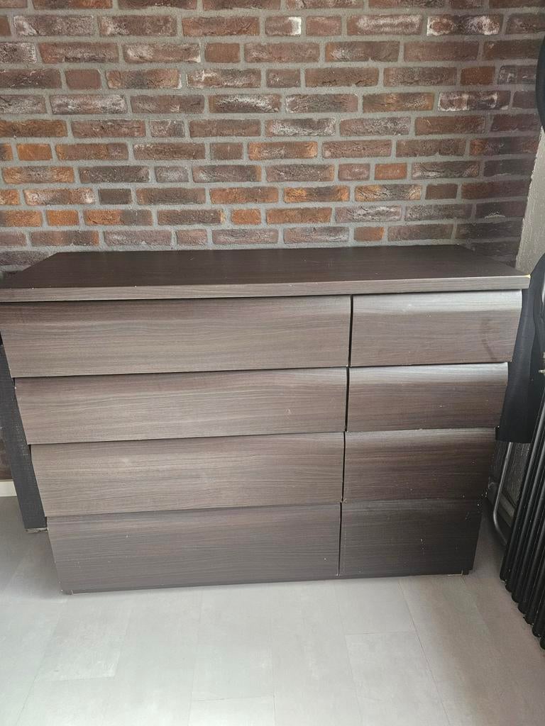 Donkerbruine ladekast met 8 laden, Huis en Inrichting, Kasten | Ladekasten, Gebruikt, Ophalen of Verzenden, 3 of 4 laden, Minder dan 100 cm