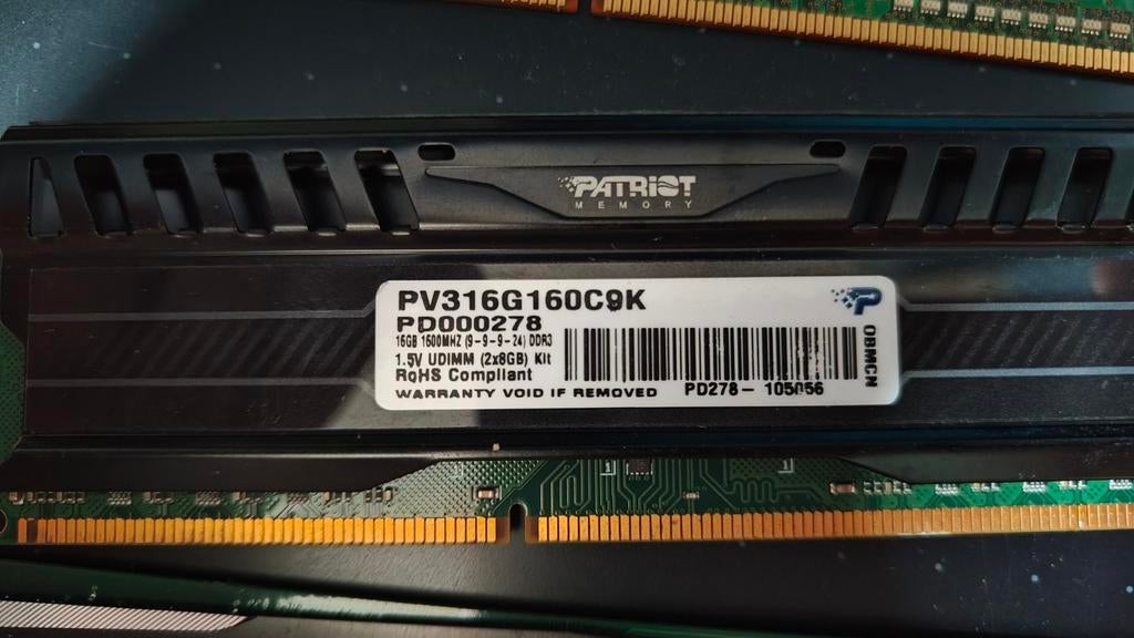 Patriot Memory DDR3 16GB 1600MHz RAM, Computers en Software, Ophalen of Verzenden