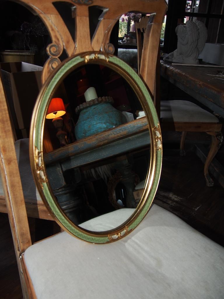 Kleine Ovale Wandspiegel, Ophalen of Verzenden, Ovaal, 50 tot 100 cm, Minder dan 100 cm