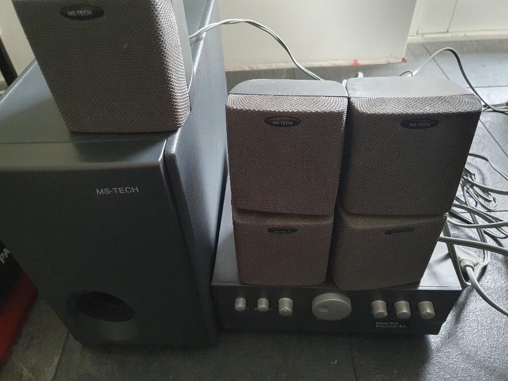 5.1 surround set inclusief versterker, Computers en Software, Pc speakers, Ophalen of Verzenden, Nieuw, Audiokanaal 5.1, Ms-tech