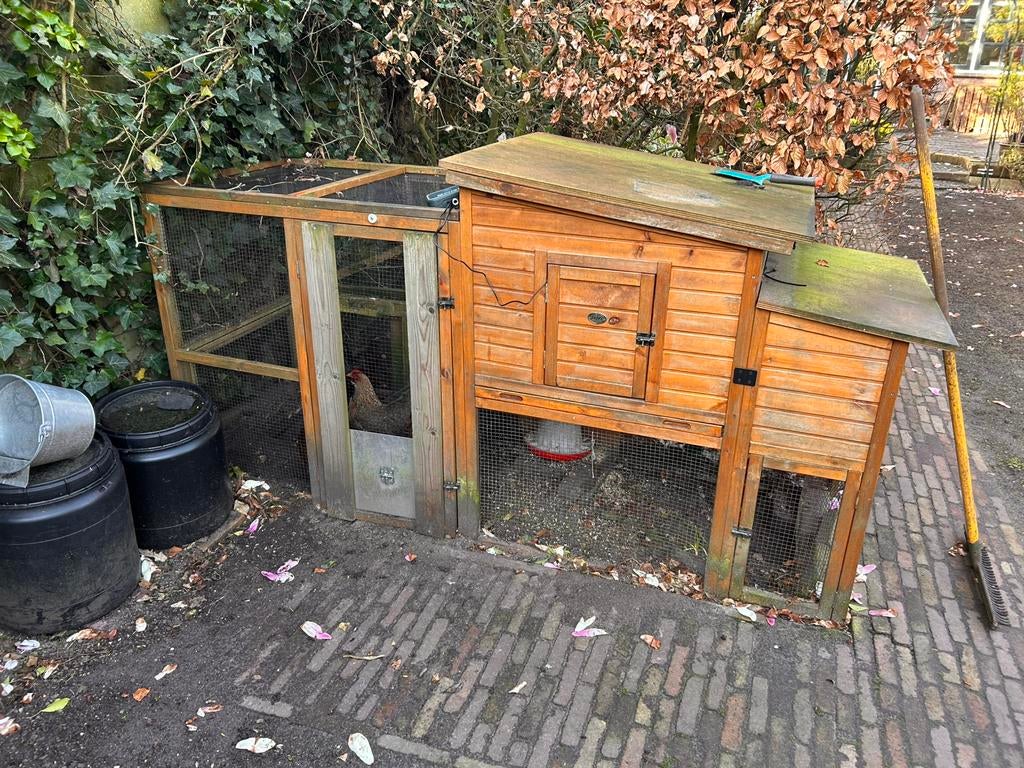 Kippenhok 230x80x120, Omlet wifi kippendeur , 4 kriel kippen, Dieren en Toebehoren, Ophalen, Gebruikt, Kippenhok of Kippenren