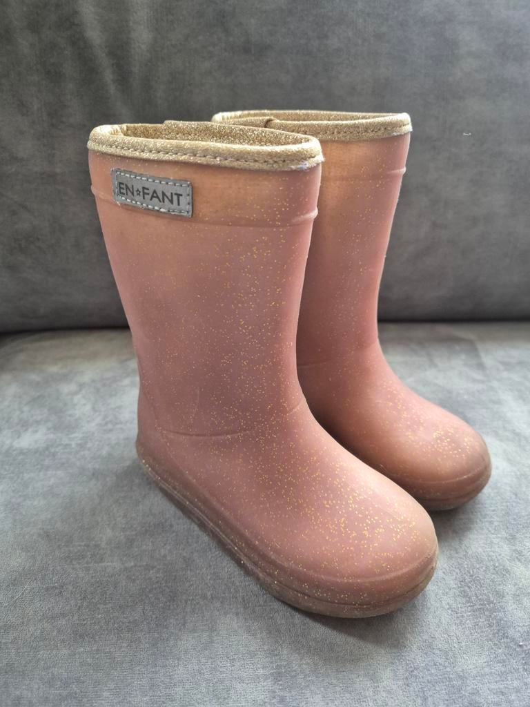 Enfant regenlaarzen maat 25 met wollen voering oudroze, Gebruikt, Meisje, Ophalen of Verzenden, Laarzen