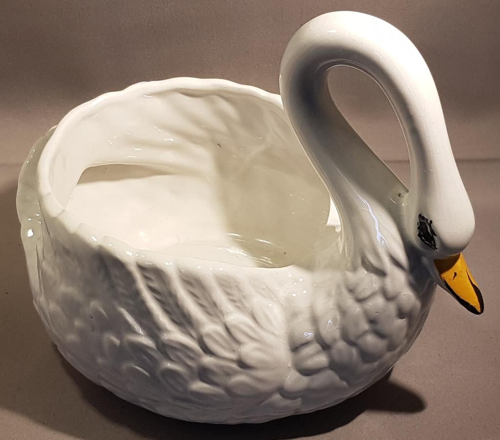 Vintage Zwanen planter, tuinbeeldhouwwerk, Ophalen of Verzenden