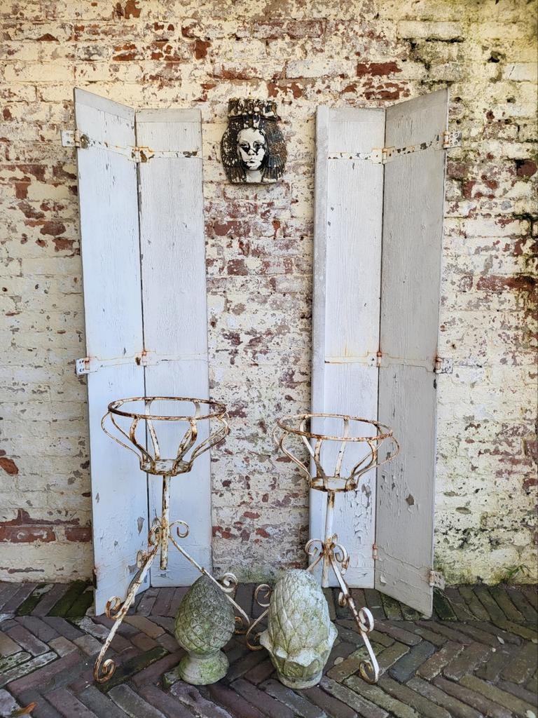 Franse brocante shabby witte luiken/ allegonda, Ophalen of Verzenden