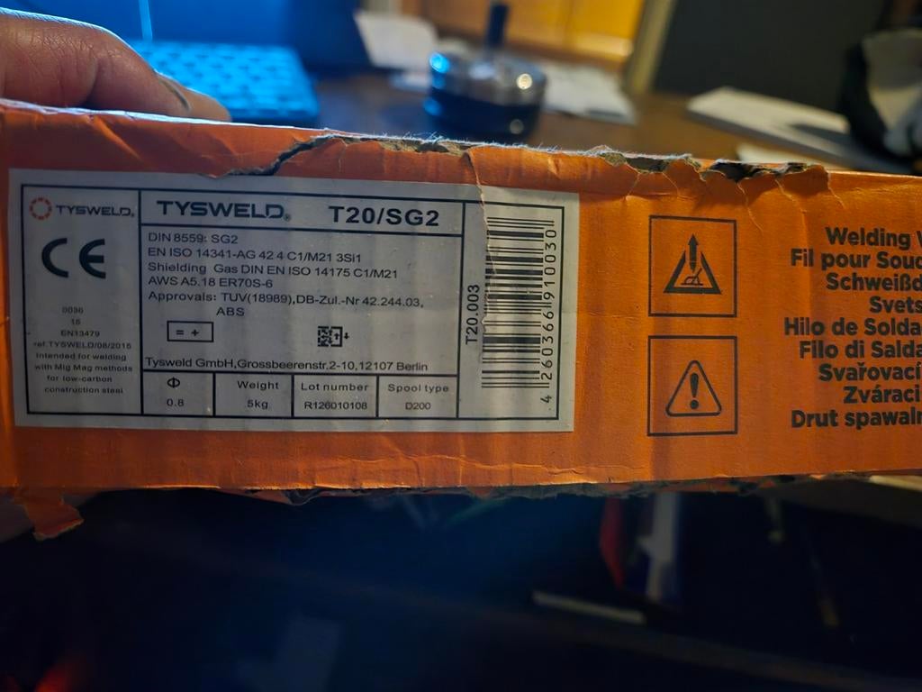 Lasdraad TYSWELD T20/SG2 0.8mm 5kg - Nieuw, Ophalen, Nieuw, Co2