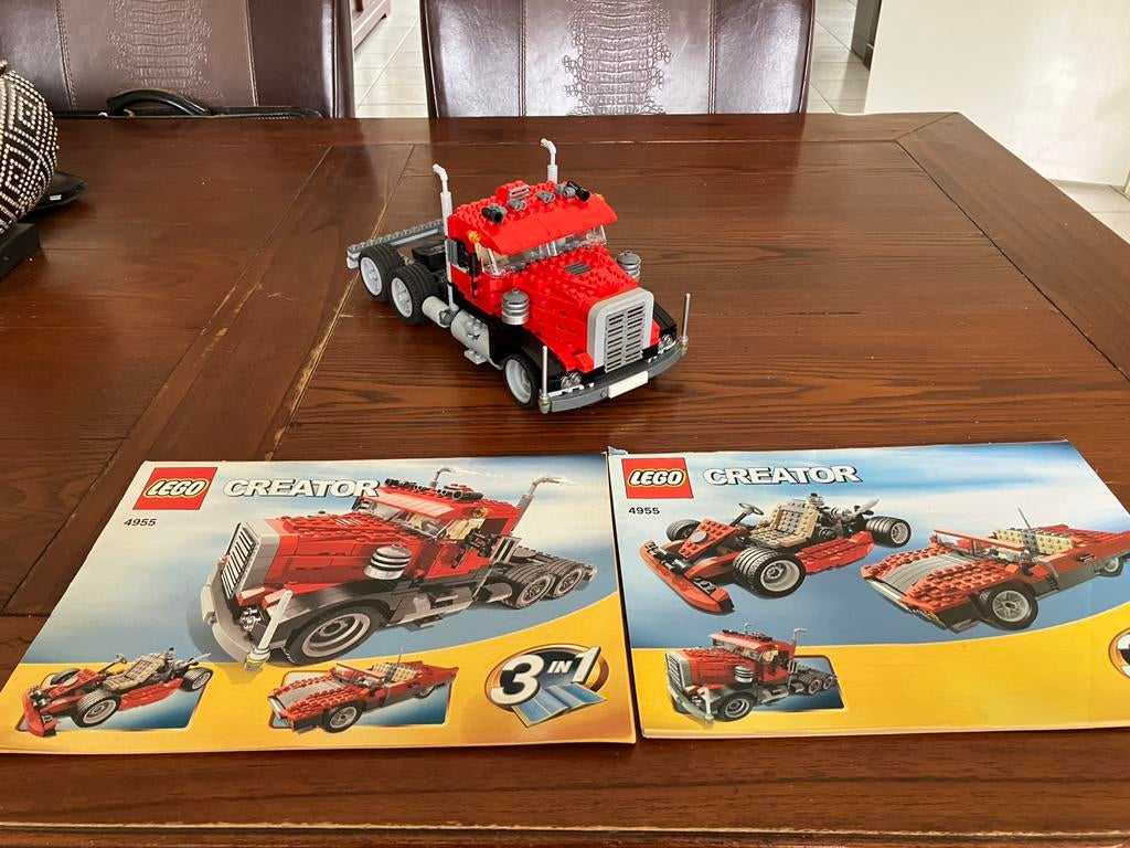 Lego 4955 creator 3 in 1 truck compleet met 2 boekjes, Ophalen of Verzenden, Gebruikt, Complete set, Lego