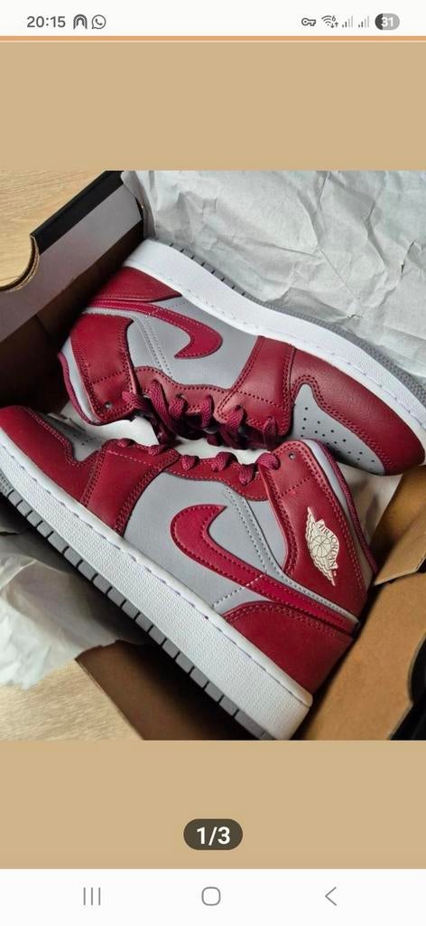 Nieuwe Jordan Air 1 Mid cherrywood maat 38, Nike Air Jordan, Nieuw, Ophalen of Verzenden, Sneakers of Gympen
