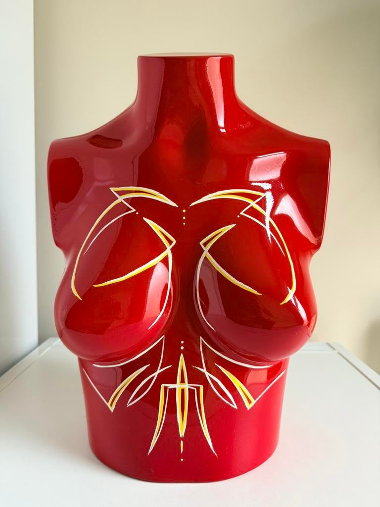 *Torso vrouw rood met pinstriping*, Ophalen of Verzenden