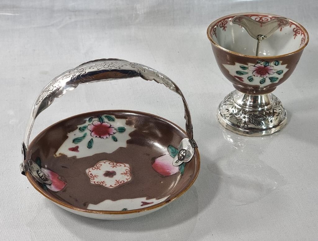 antiek Bavaria set Chinees porselein bonbon schaaltje cup, Ophalen of Verzenden