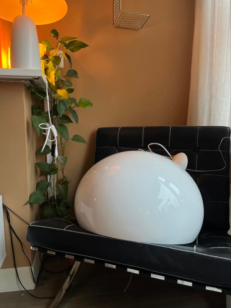 Kartell FL/Y hanglamp wit mushroom lamp, Ophalen, Kunststof, Zo goed als nieuw, Minder dan 50 cm