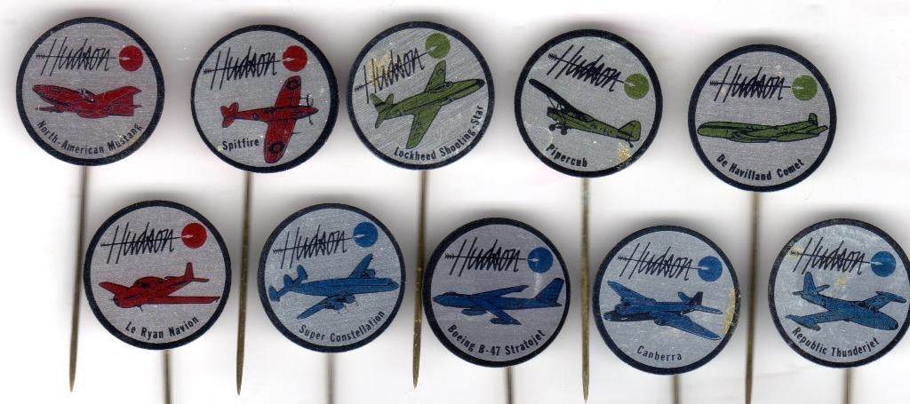 9 speldjes HUDSON SIGAREN ROOSENDAAL VLIEGTUIG (A9), Ophalen of Verzenden, Gebruikt, Overige onderwerpen