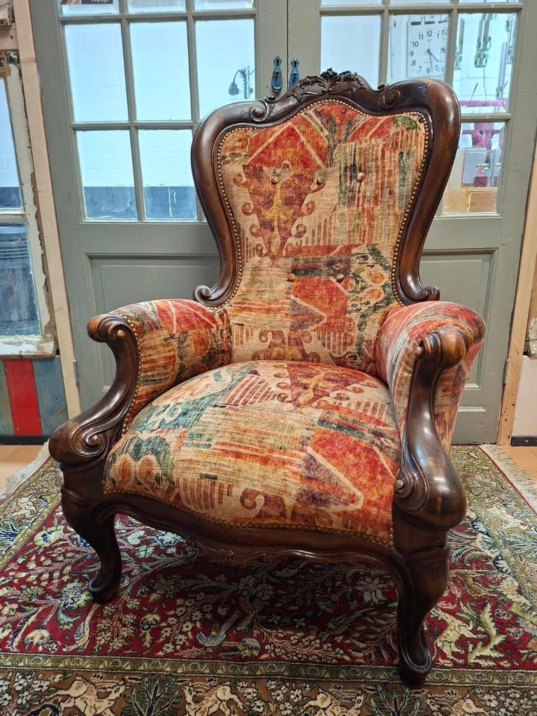 Antieke Louis Philippe Bergère Fauteuil, Ophalen of Verzenden
