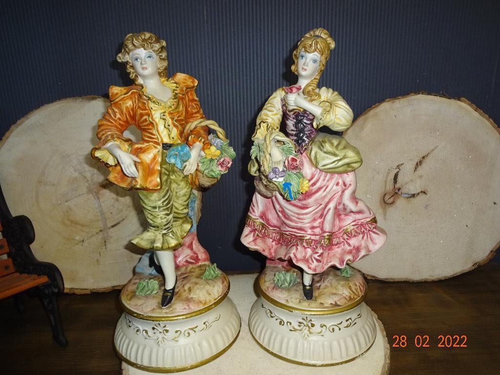 Capodimonte barok koppel porselein ca. 40 cm, Ophalen