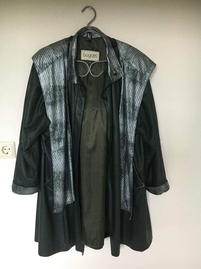 jas trenchcoat swagger M soepel leer D groen/zwart Bugatti, Maat 38/40 (M), Overige kleuren, Zo goed als nieuw, Bugatti