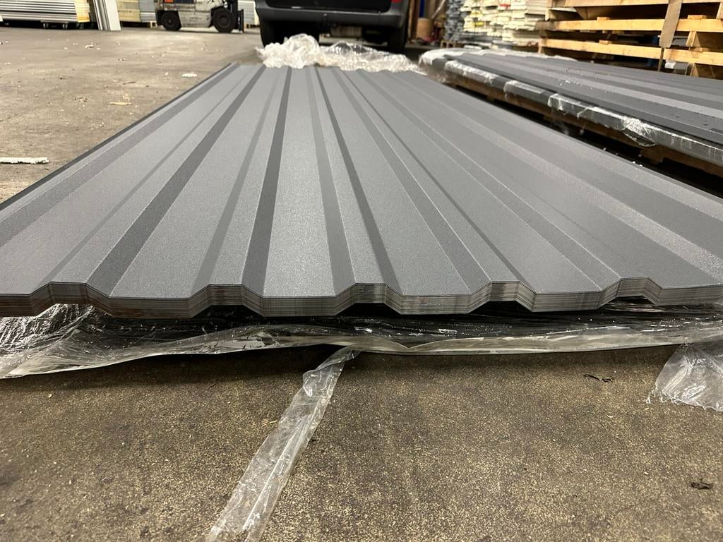 Stalen damwand dakplaat 7016, Zo goed als nieuw, 15 m² of meer, Metaal, Grijs