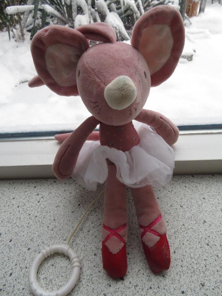 Muziekknuffel muis merk Tiamo muisje met speeldoosje, Ophalen of Verzenden, Gebruikt, Overige typen