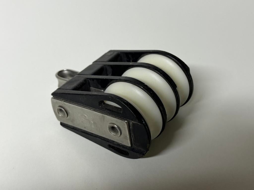 HYE 3 schijfs blok 50 mm schijf 12 mm lijn, Ophalen of Verzenden, Zo goed als nieuw, Lijn of Blok