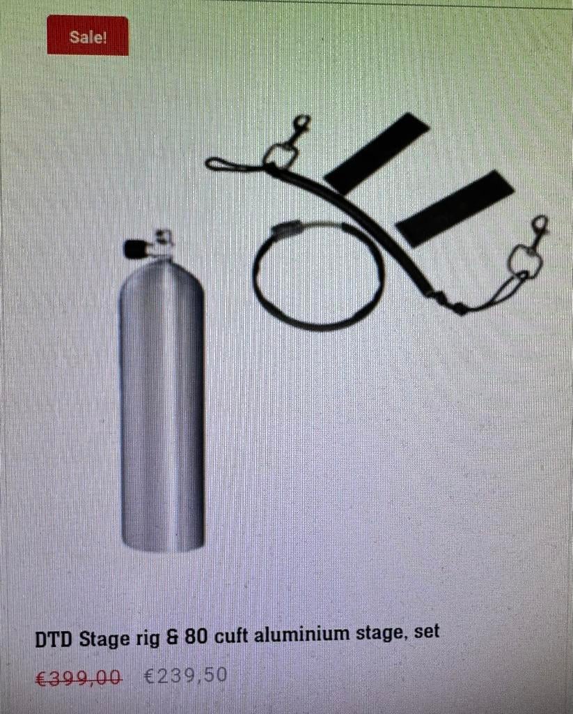 Alu 80 O2 clean incl. Stage rigging kit DTD €239,50, Watersport en Boten, Duiken, Ophalen of Verzenden, Nieuw, Duikfles
