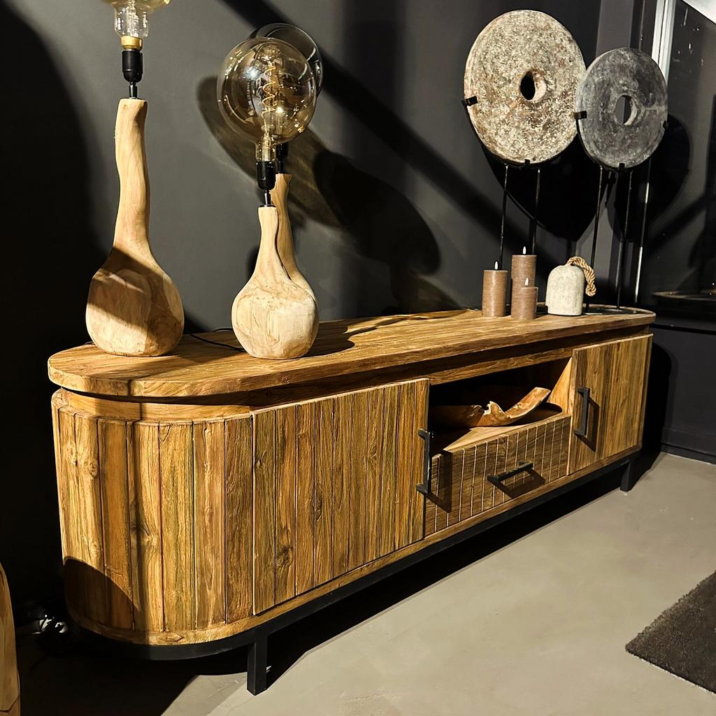 TV meubel Oxford vol massief teakhout, Ophalen of Verzenden, Nieuw, Teakhout