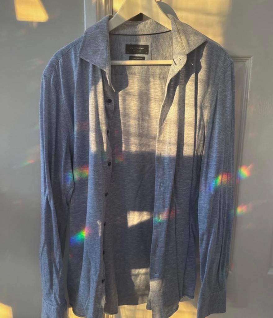 Profuomo Originele overhemd - Grijs - Maat L, Ophalen of Verzenden, Zo goed als nieuw, Grijs, Halswijdte 41/42 (L)