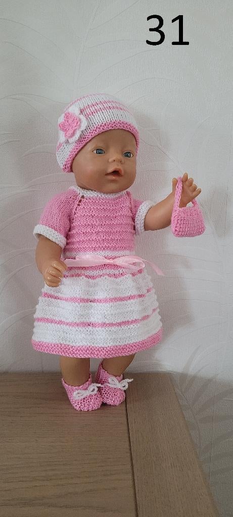 Gebreide kleding voor Baby pop 42cm. NIEUW, Kinderen en Baby's, Ophalen of Verzenden, Nieuw, Babypop