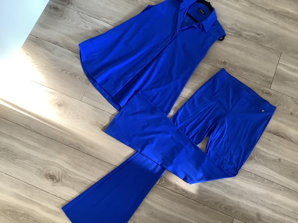 LaDress travelstof set Lima broek M en tuniek L, Kleding | Dames, Broeken en Pantalons, Maat 38/40 (M), Blauw, Ophalen of Verzenden