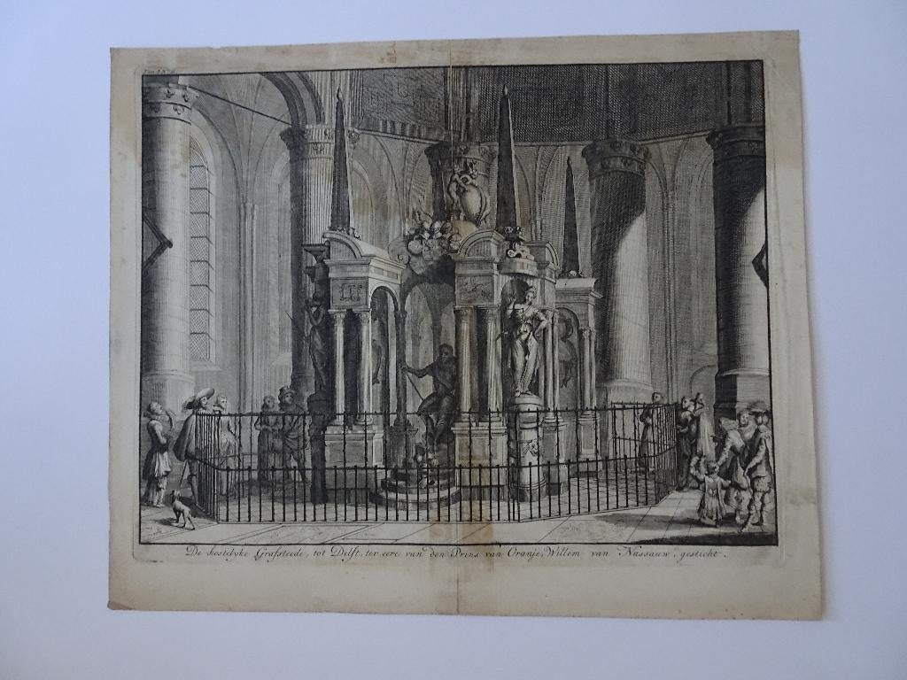 gravure graf Willem van Oranje Delft, Jan Luijken 1730, Verzenden
