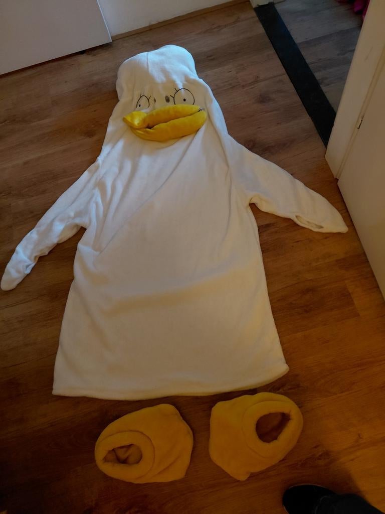 Witte eend verkleedpak, Carnaval, Overige maten, Ophalen of Verzenden, Kleding