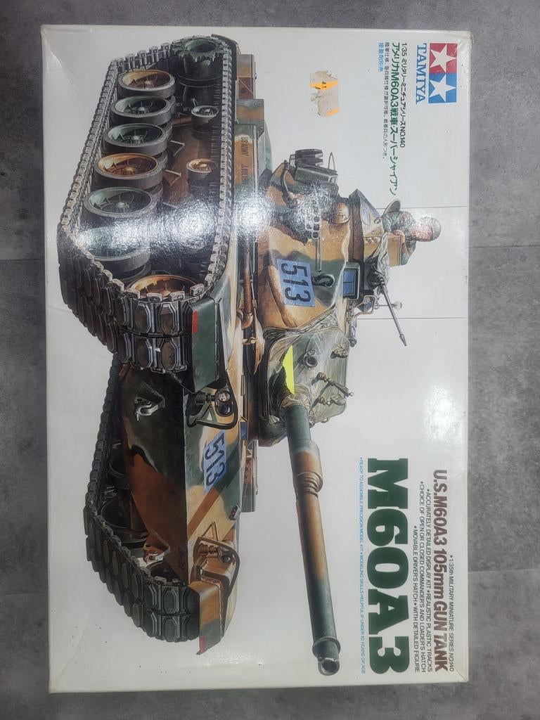 Tamiya 35140 M60A3 met Dozer - Gebouwd Model, Hobby en Vrije tijd, Modelbouw | Auto's en Voertuigen, Tank, Groter dan 1:32, Ophalen of Verzenden