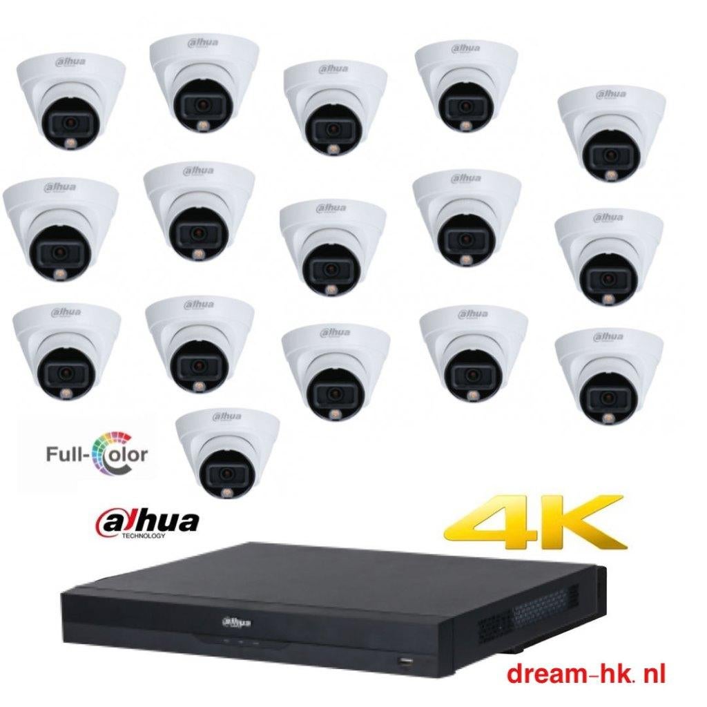 4MP Dahua IP POE beveiligingscamera set/16CH NVR+16x cameras, Ophalen of Verzenden, Nieuw, Buitencamera