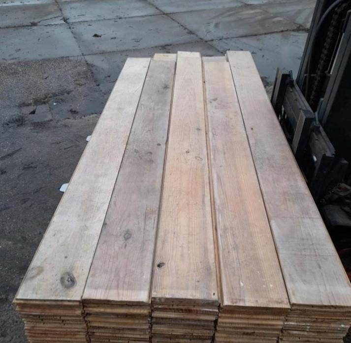 Massief grenen vloer 31m2 vloerdelen 2,1 cm dik, Doe-het-zelf en Verbouw, Ophalen, Tweedehands, Tweedehands, Tweedehands