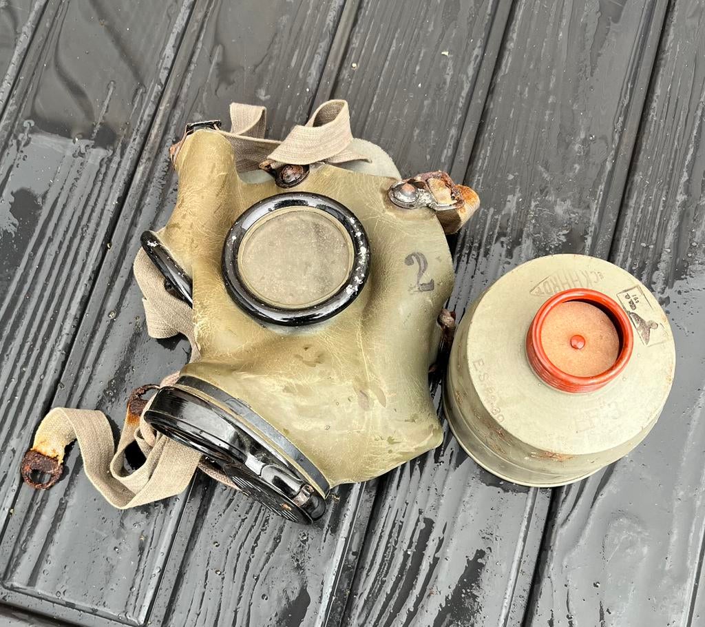 Tjechisch Fatra gasmasker 1940 Duits gebruikt, Verzamelen, Ophalen of Verzenden, Duitsland