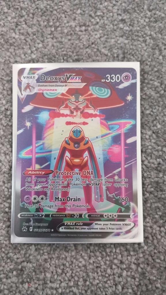 Zeldzame Deoxys VMAX Pokémonkaart, Ophalen of Verzenden, Zo goed als nieuw, Losse kaart, Foil