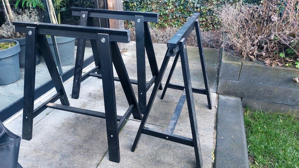 3 Ikea schragen - zwart, Ophalen, Gebruikt, Overige typen, Minder dan 2 meter