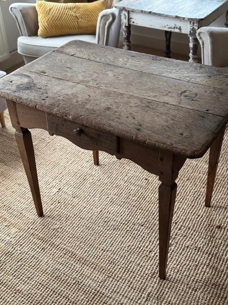 Prachtig, massief eiken, stevig, Franse boerentafel, lade, Ophalen