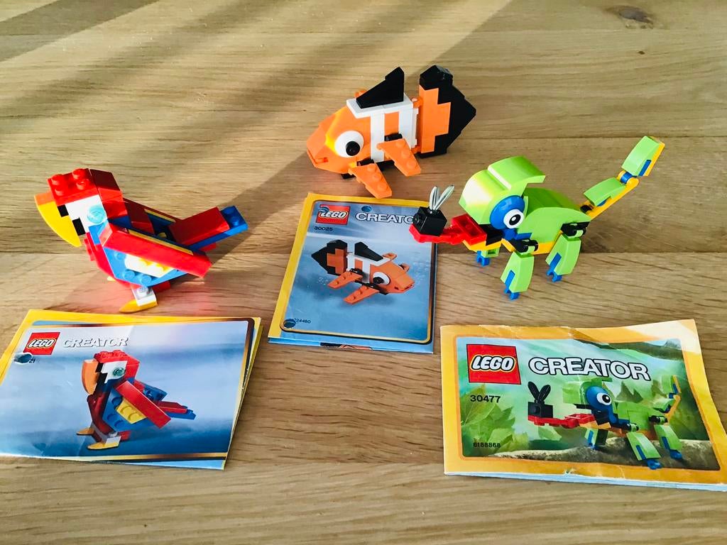 LEGO creator sets 30021, 30025 en 30477 dieren compleet ZGAN, Ophalen of Verzenden, Zo goed als nieuw, Complete set, Lego