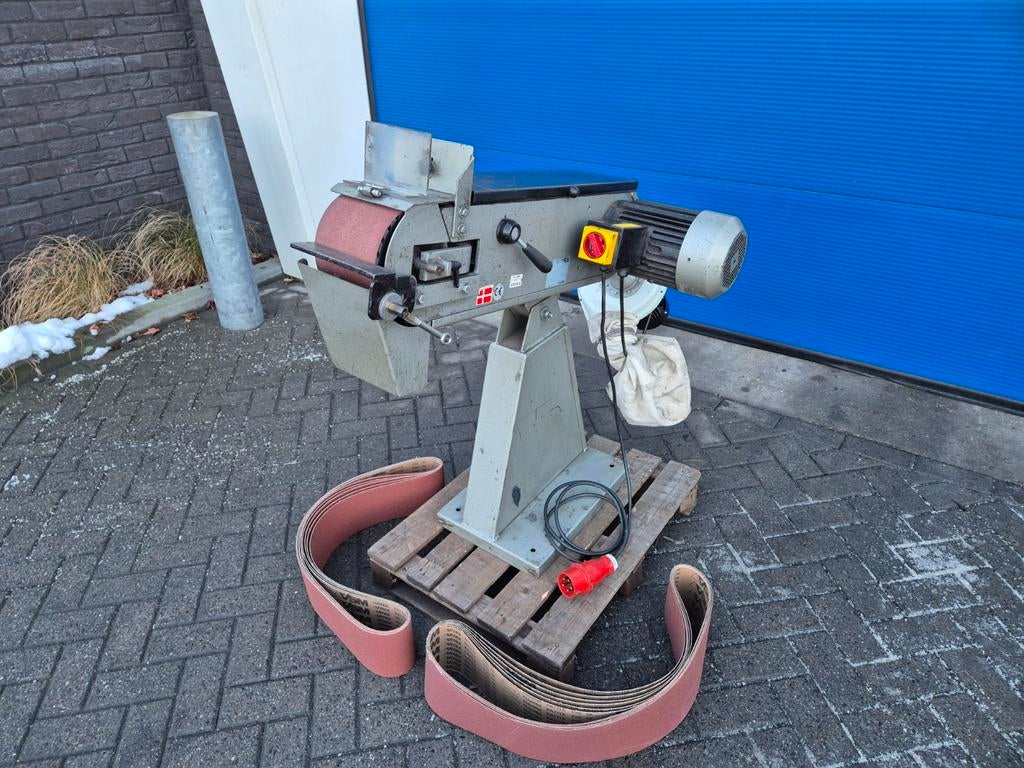 GRIMAX 150x2000mm Bandschuurmachine, Afzuiging, Schuurbanden, Danmark, Gebruikt, Bandschuurmachine, Info@bolkmachinehandel.nl